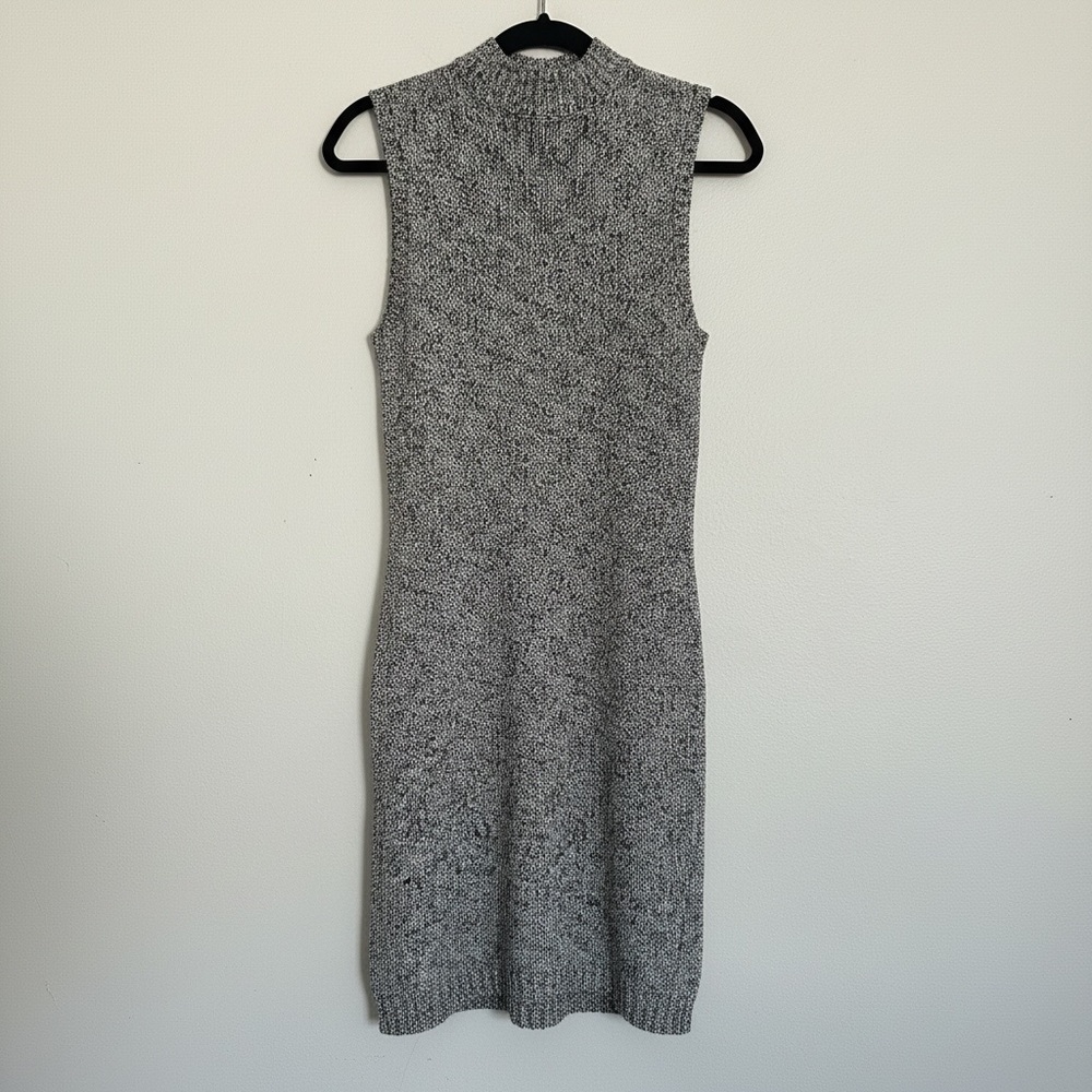 Heather Navy  and White Knit Midi Dress